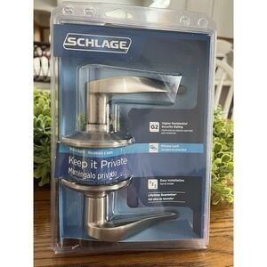 Schlage Sacramento Satin Nickel Privacy Bed/Bath Door Handle-*NEW*
